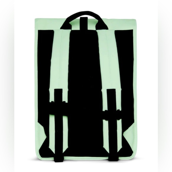NWT Rains Rolltop Rucksack Zip-Detailed Backpack Mineral Color Waterproof - Picture 4 of 13